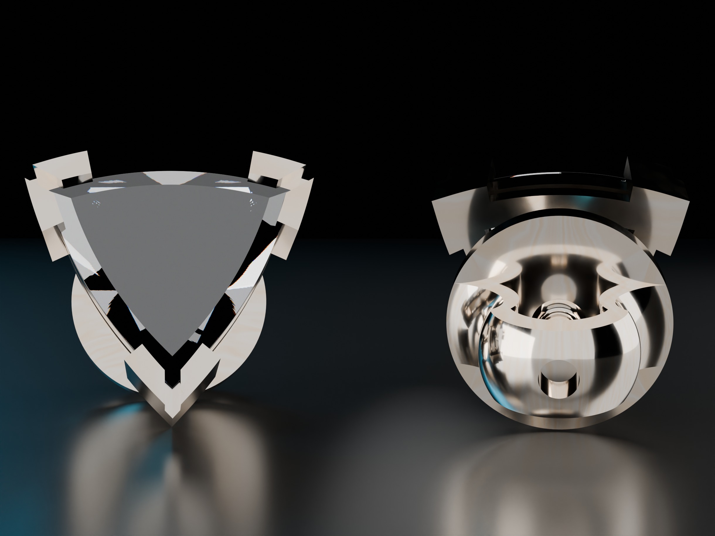 Shape Stud Triangle Earrings 3D print model_7