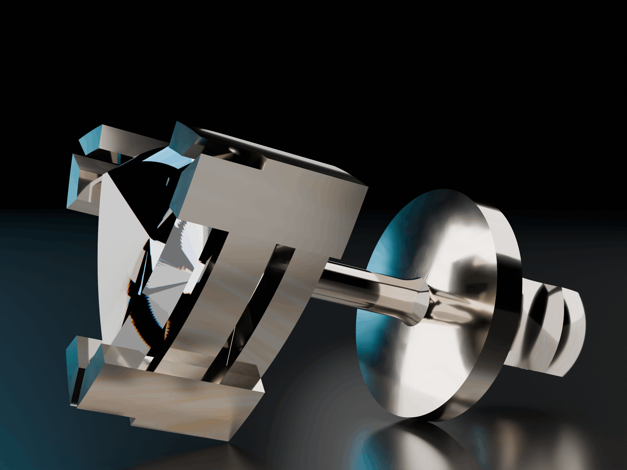 Shape Stud Triangle Earrings 3D print model_2