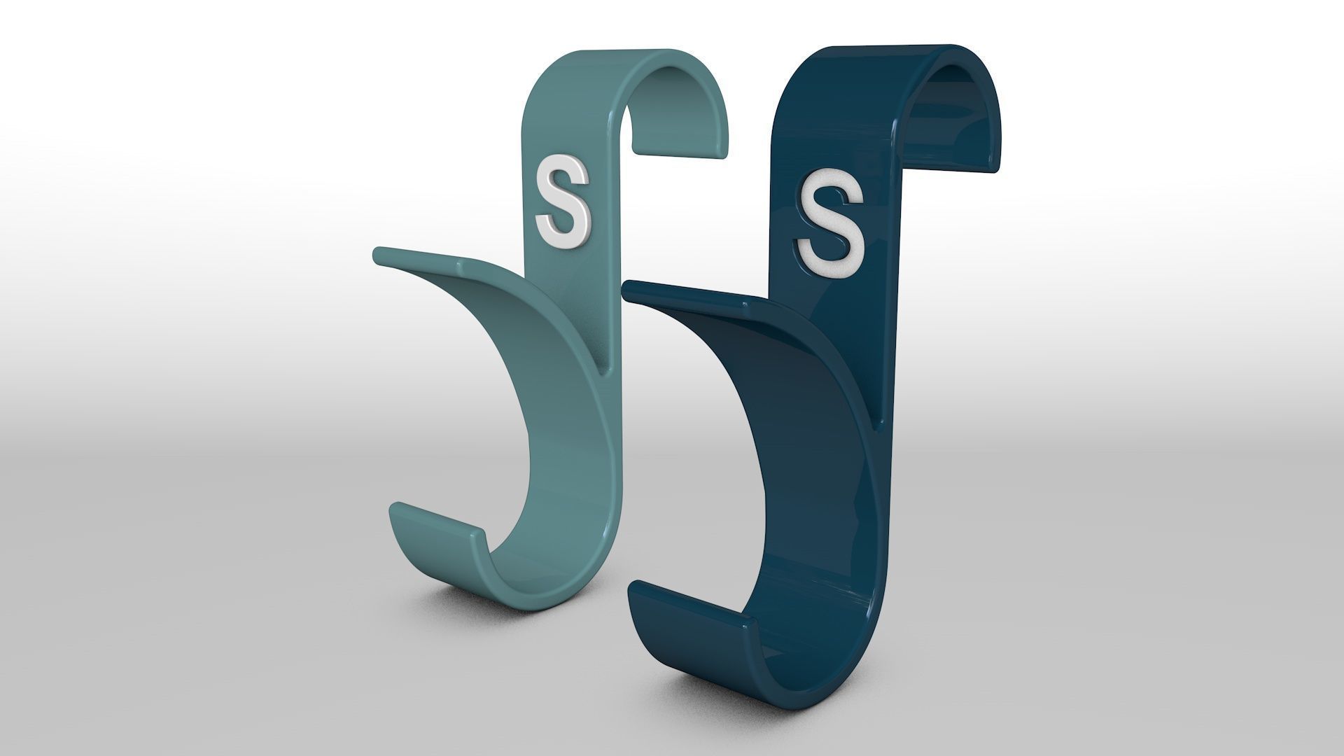 Letter S 3D Printed Towel Hook Wall Hanger 3D print model 3D print model_4