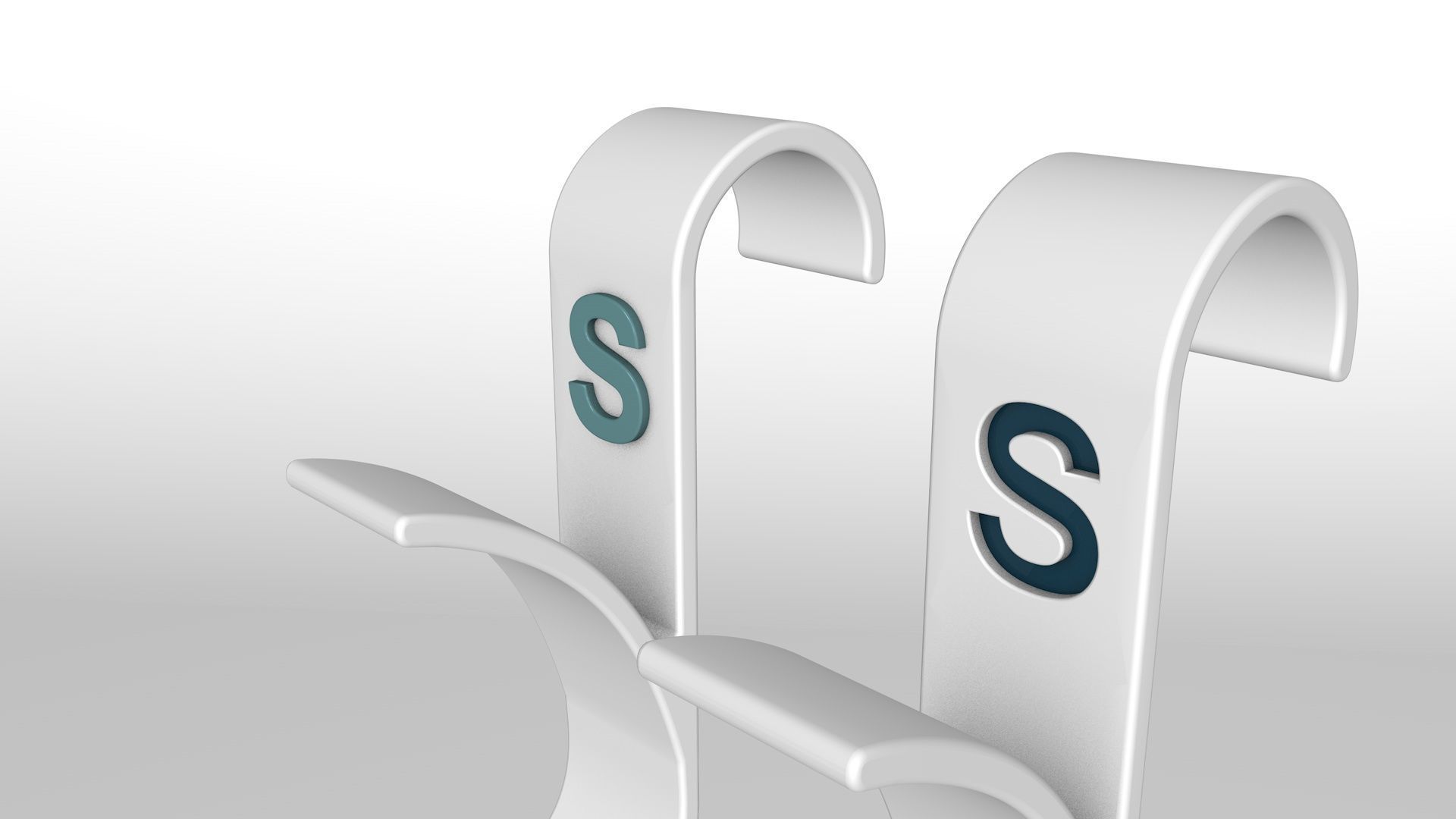 Letter S 3D Printed Towel Hook Wall Hanger 3D print model 3D print model_2