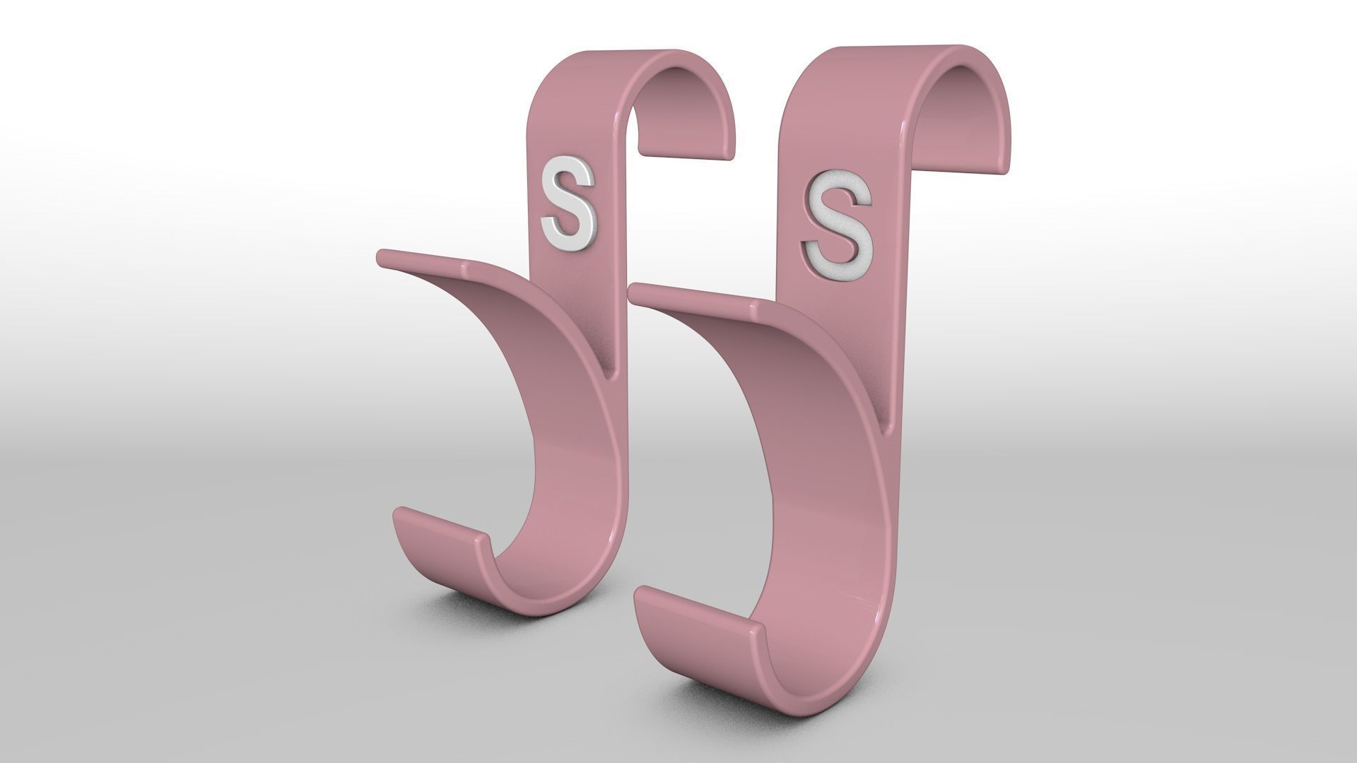 Letter S 3D Printed Towel Hook Wall Hanger 3D print model 3D print model_7