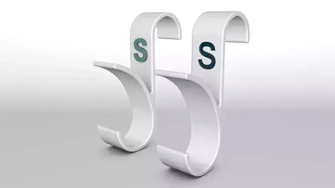 Letter S 3D Printed Towel Hook Wall Hanger  3D print model 3D print model