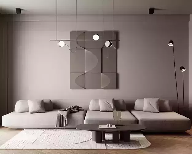 Minimalist Apartment Hall Scene Low-poly 3D model