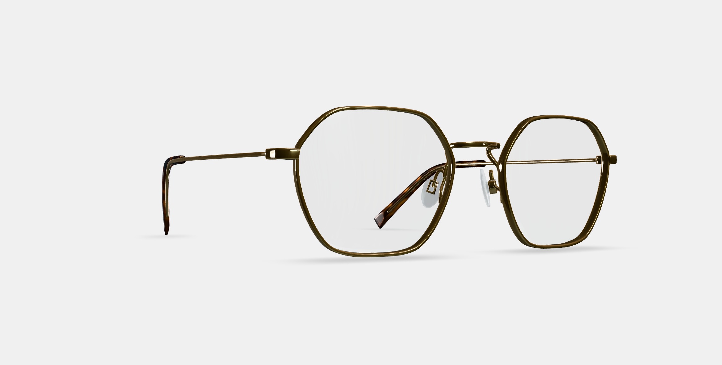 Keiko Eyeglasses in Polished Gold 3D model_9