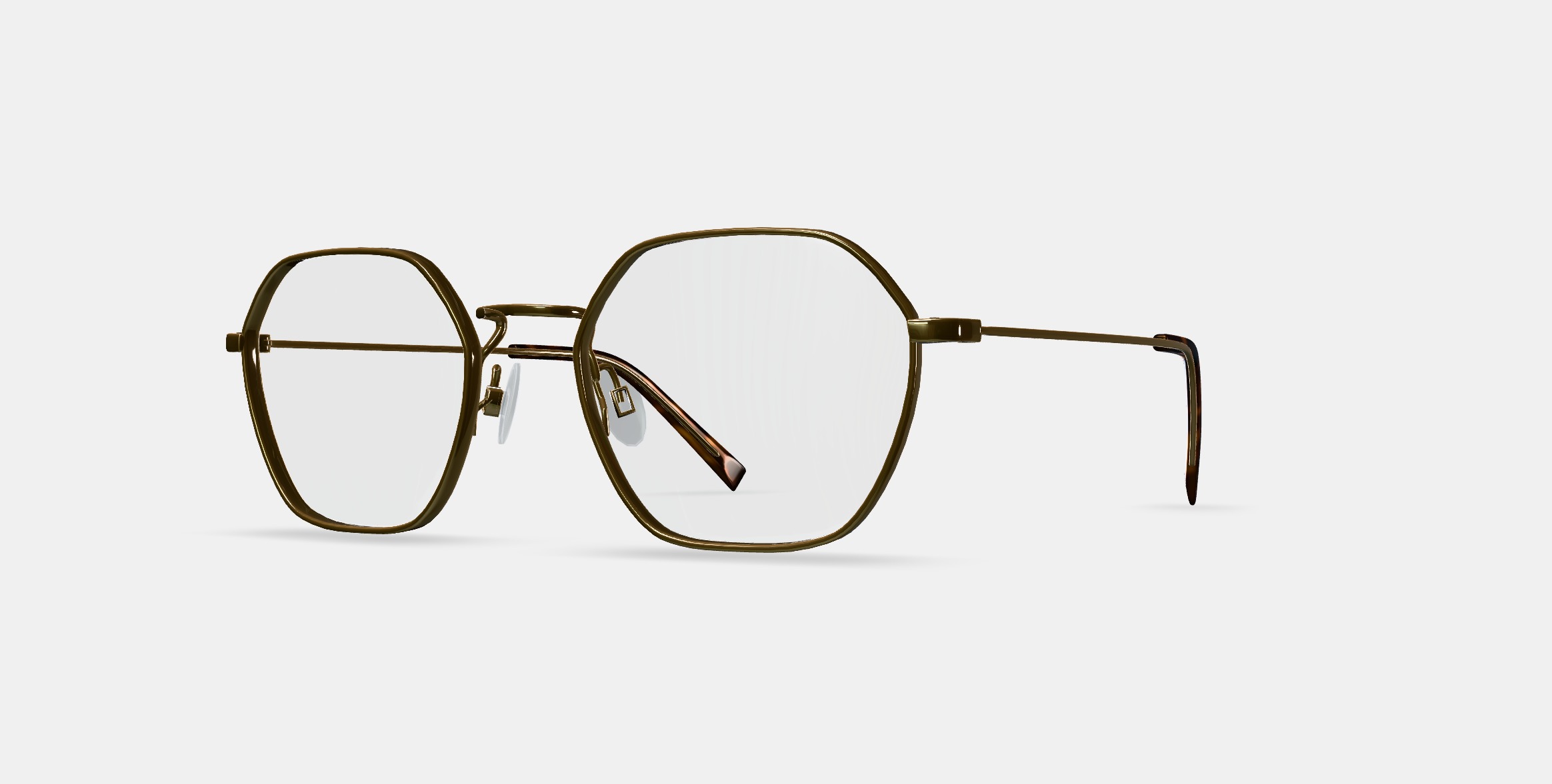 Keiko Eyeglasses in Polished Gold 3D model_13