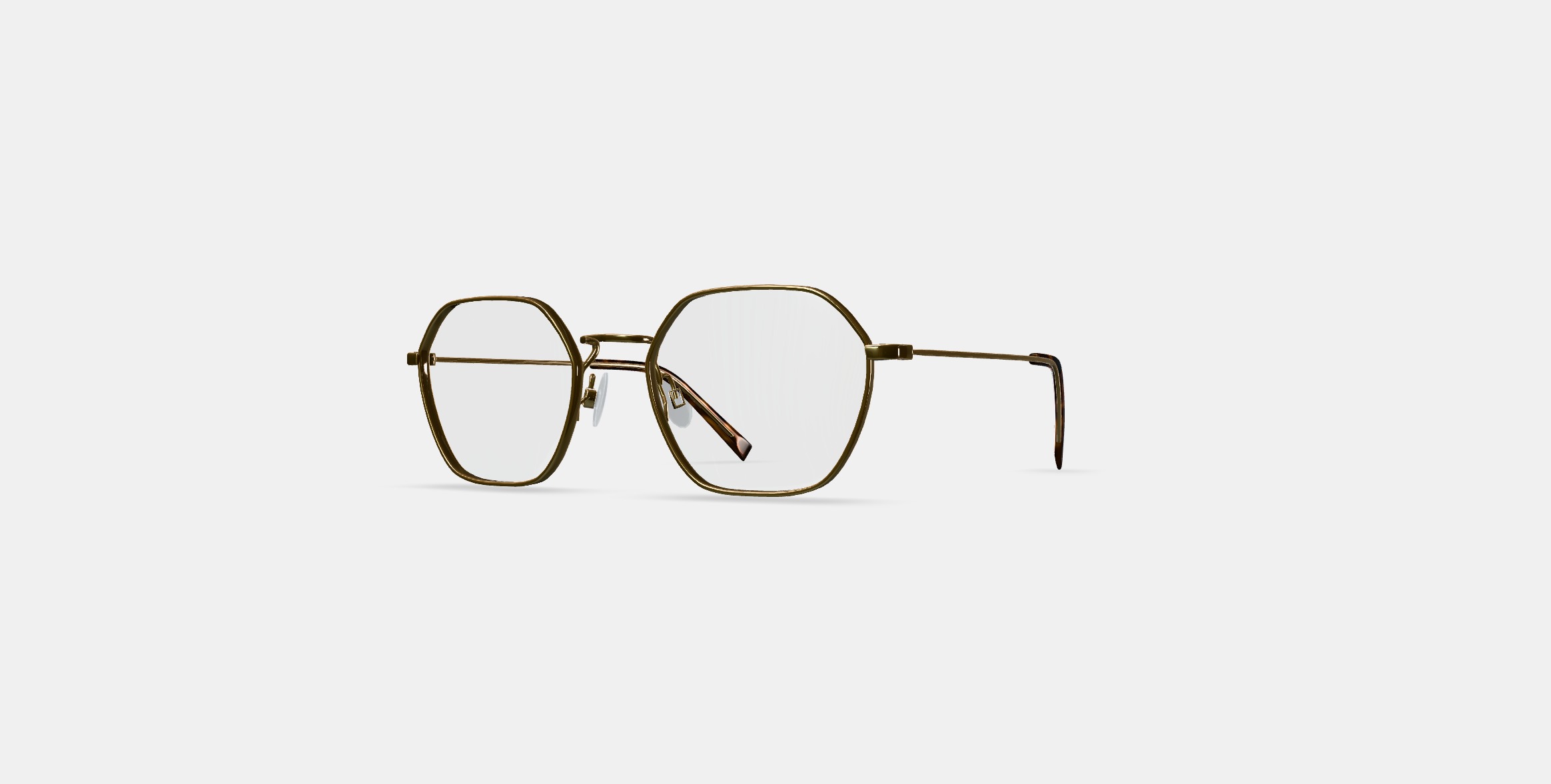 Keiko Eyeglasses in Polished Gold 3D model_12