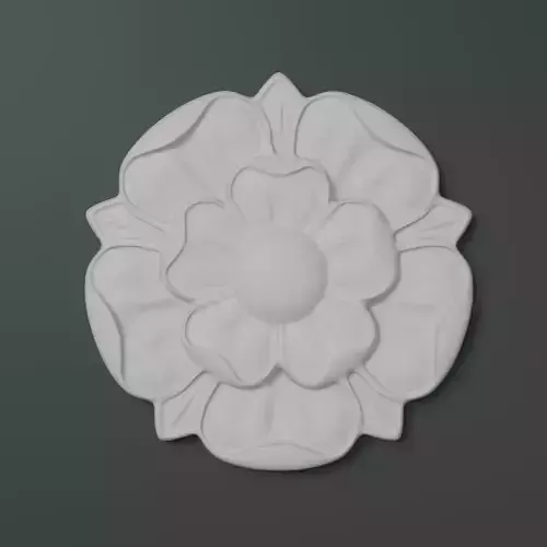 Small Rosette 002 - Tudor Rose 3D model