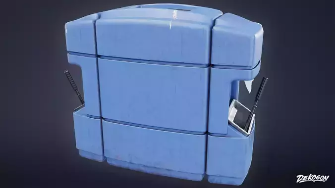 SHOPPING AND GROCERY - Gas Station Outdoor Trash 01 - LOW POLY