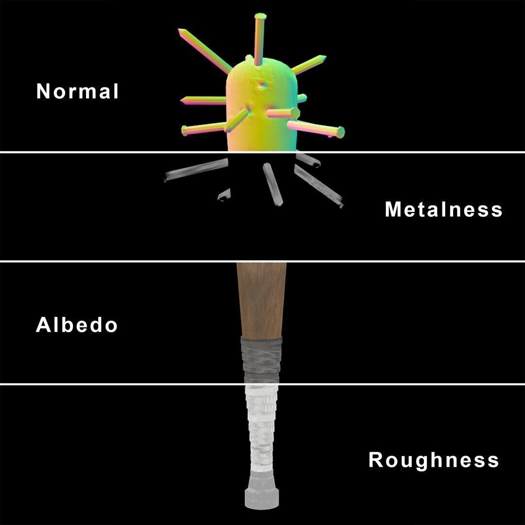 Melee Weapons Pack Low-poly 3D model_11