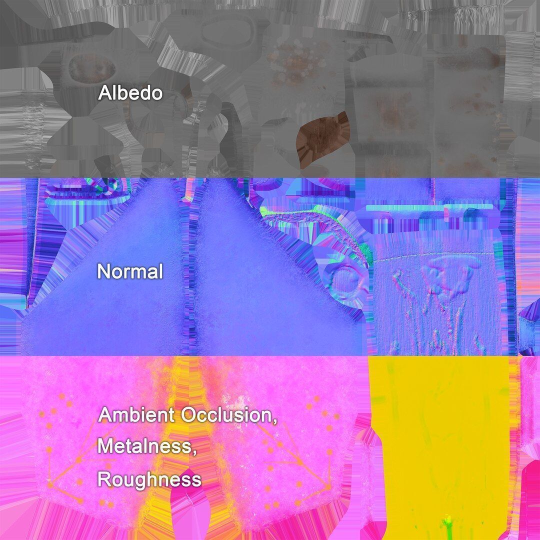 Melee Weapons Pack Low-poly 3D model_5