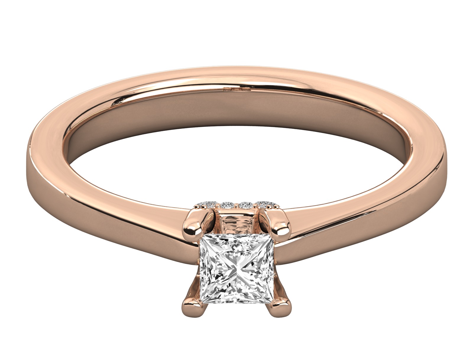 princess cut solitaire engagement ring   3D print model_9