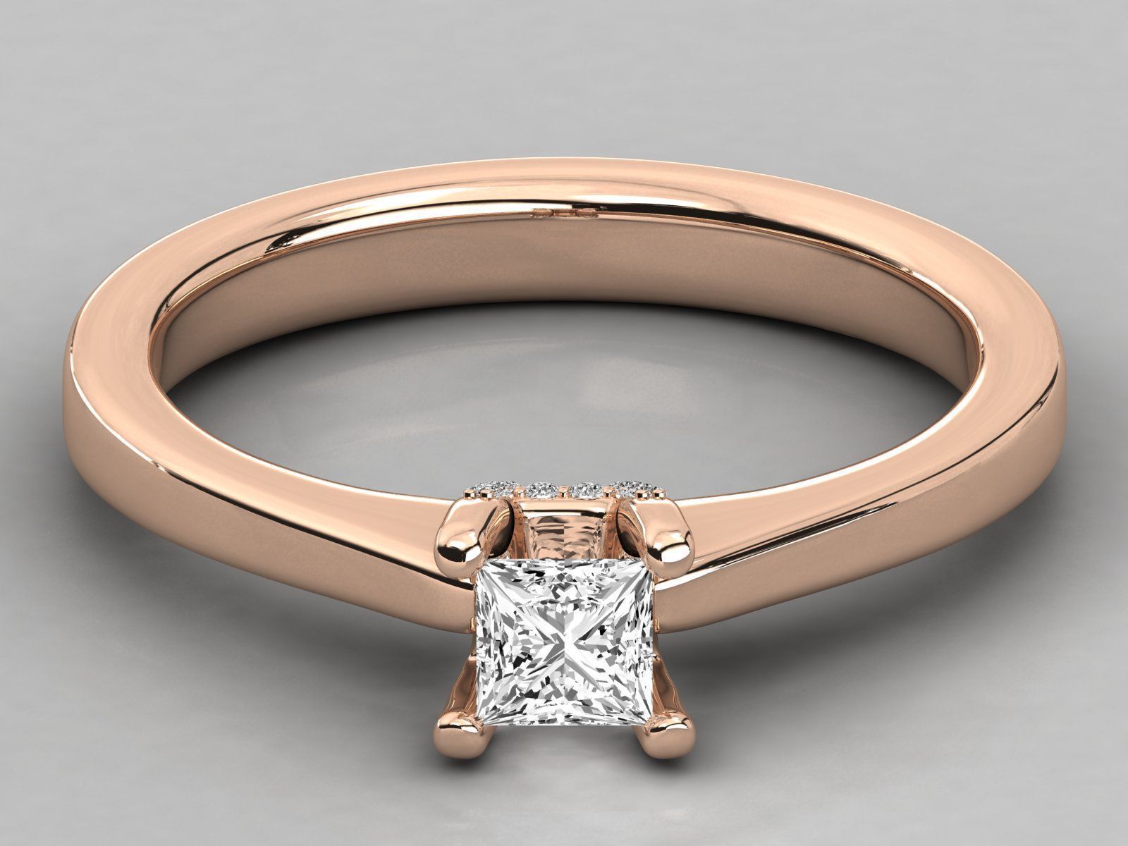 princess cut solitaire engagement ring   3D print model_8