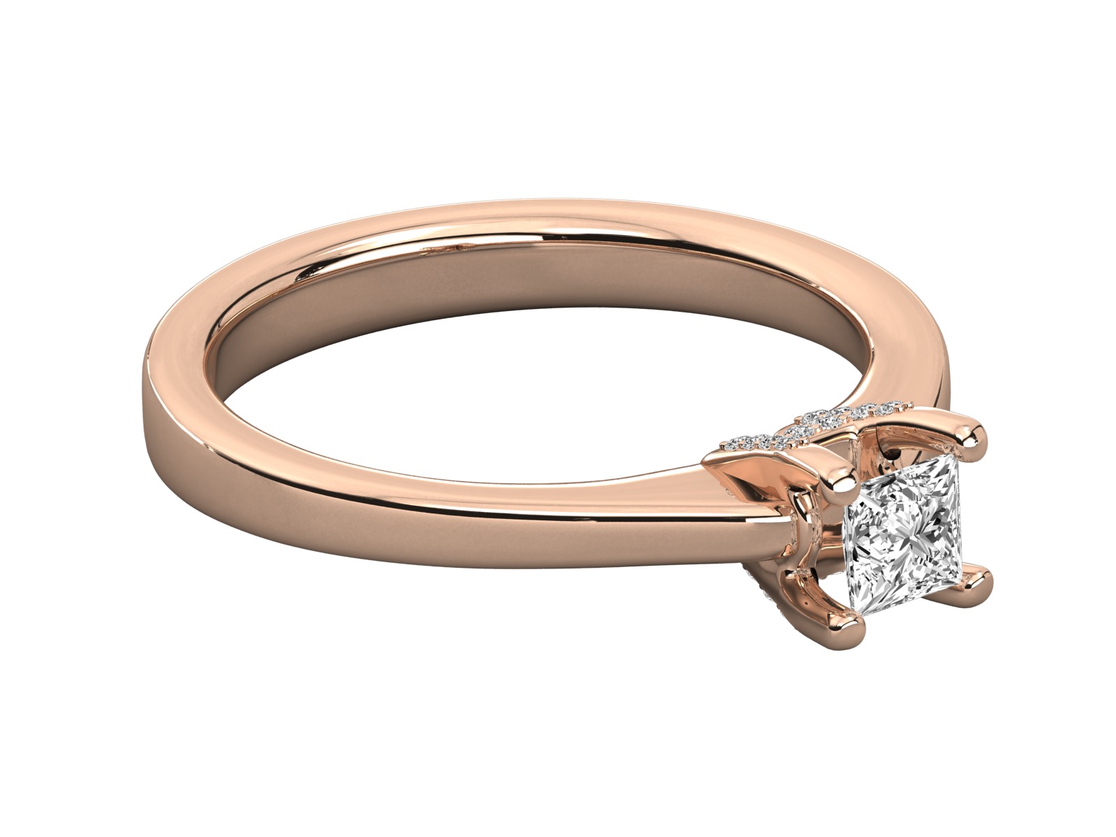 princess cut solitaire engagement ring   3D print model_5