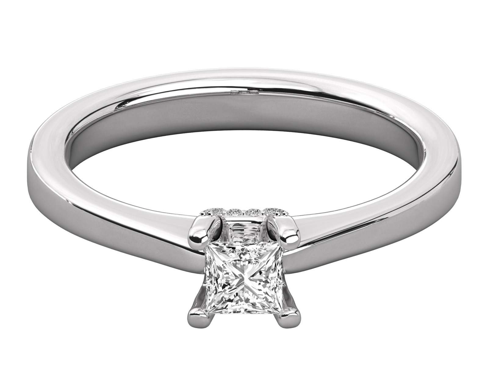 princess cut solitaire engagement ring   3D print model_15