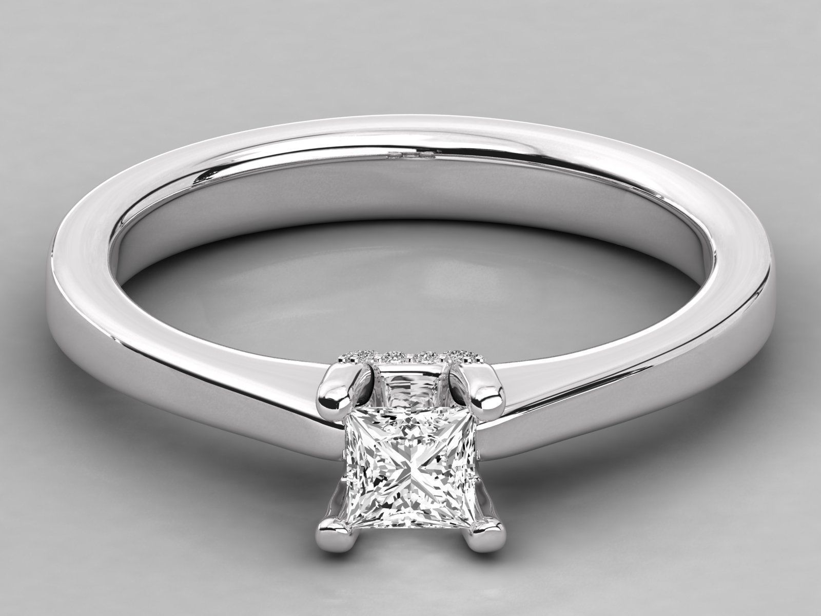 princess cut solitaire engagement ring   3D print model_14