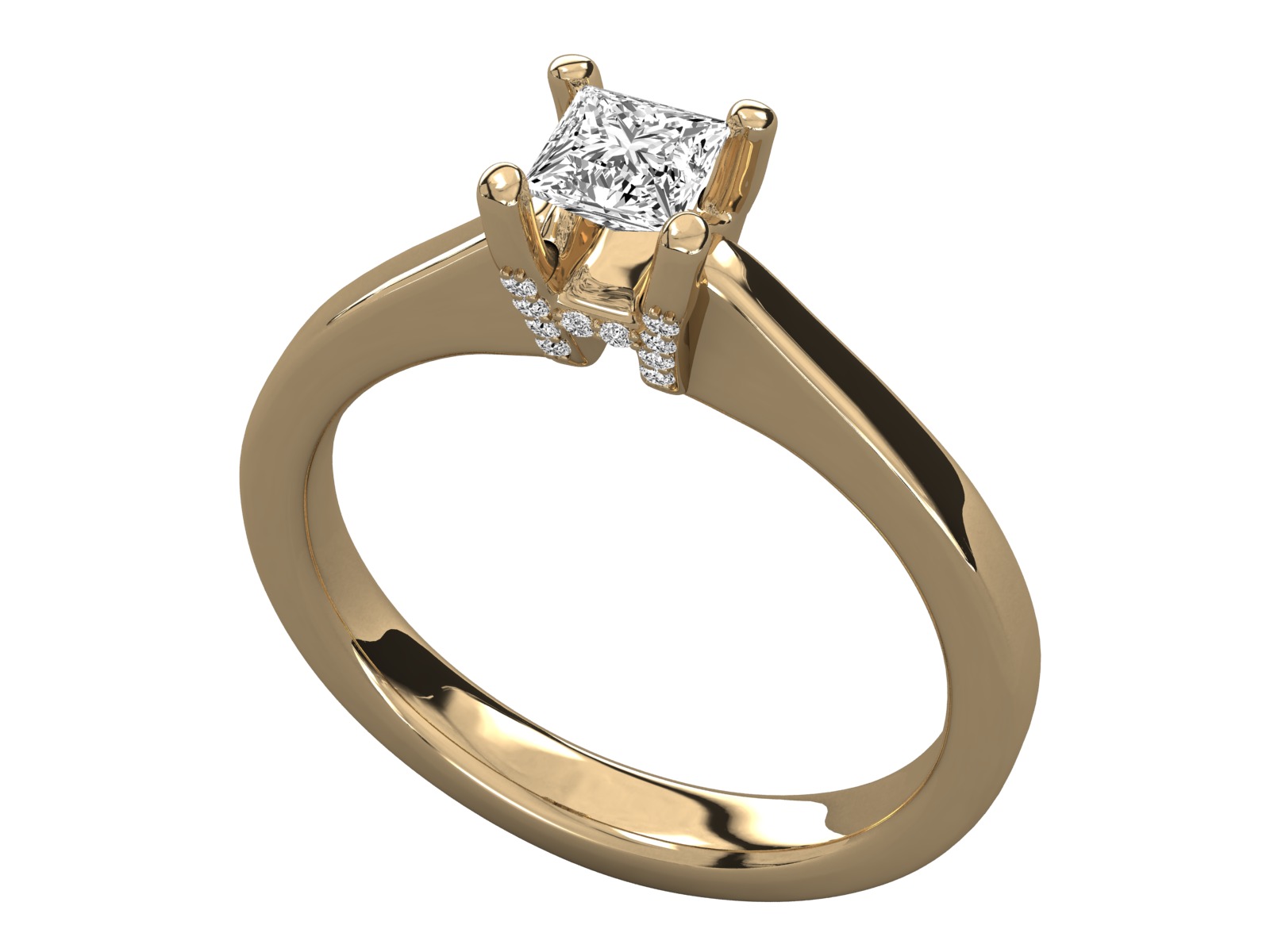 princess cut solitaire engagement ring   3D print model_19