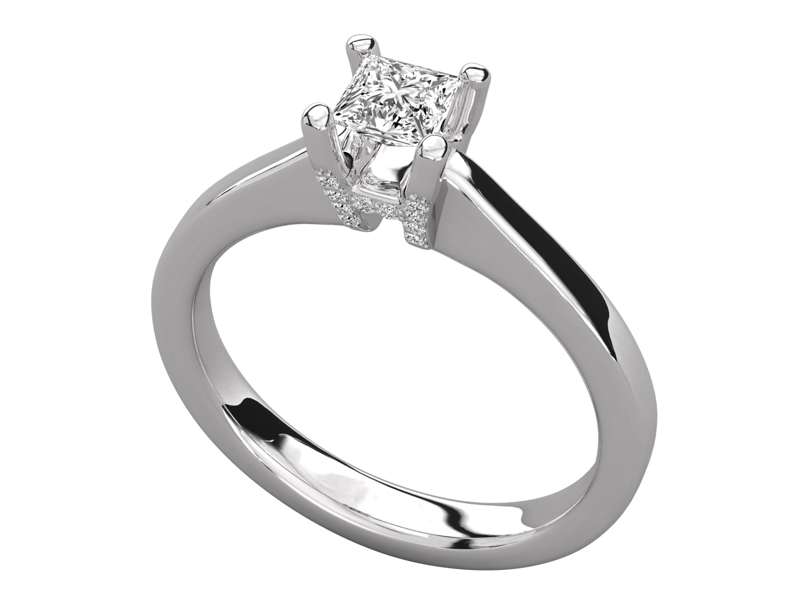 princess cut solitaire engagement ring   3D print model_13