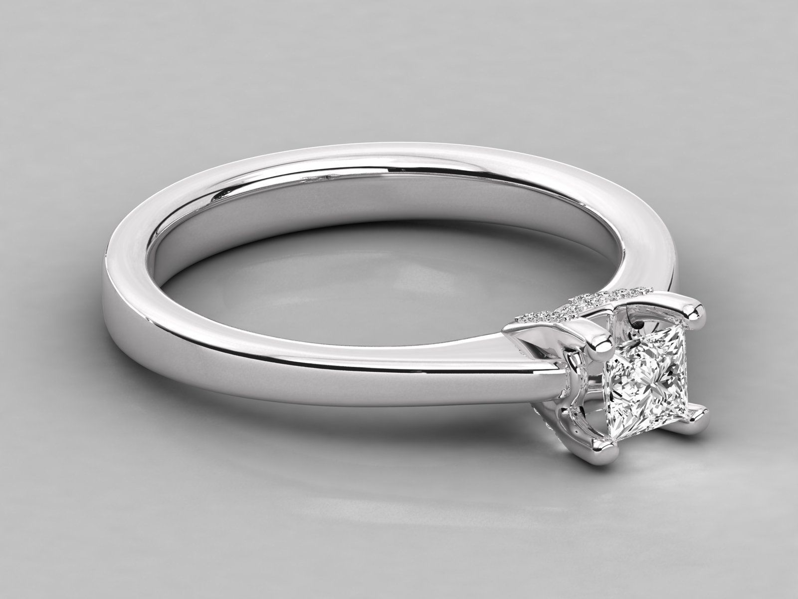 princess cut solitaire engagement ring   3D print model_10