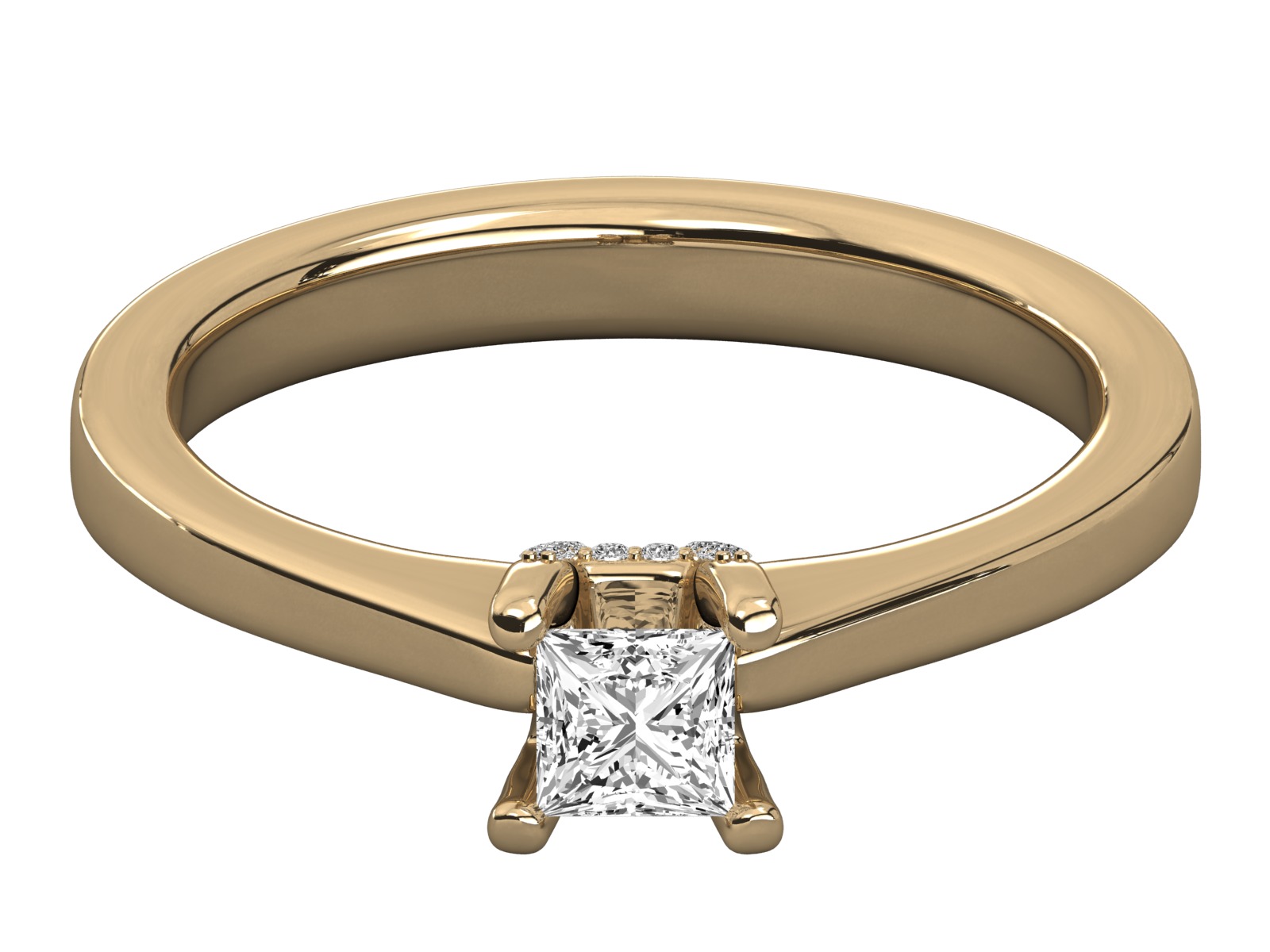 princess cut solitaire engagement ring   3D print model_2