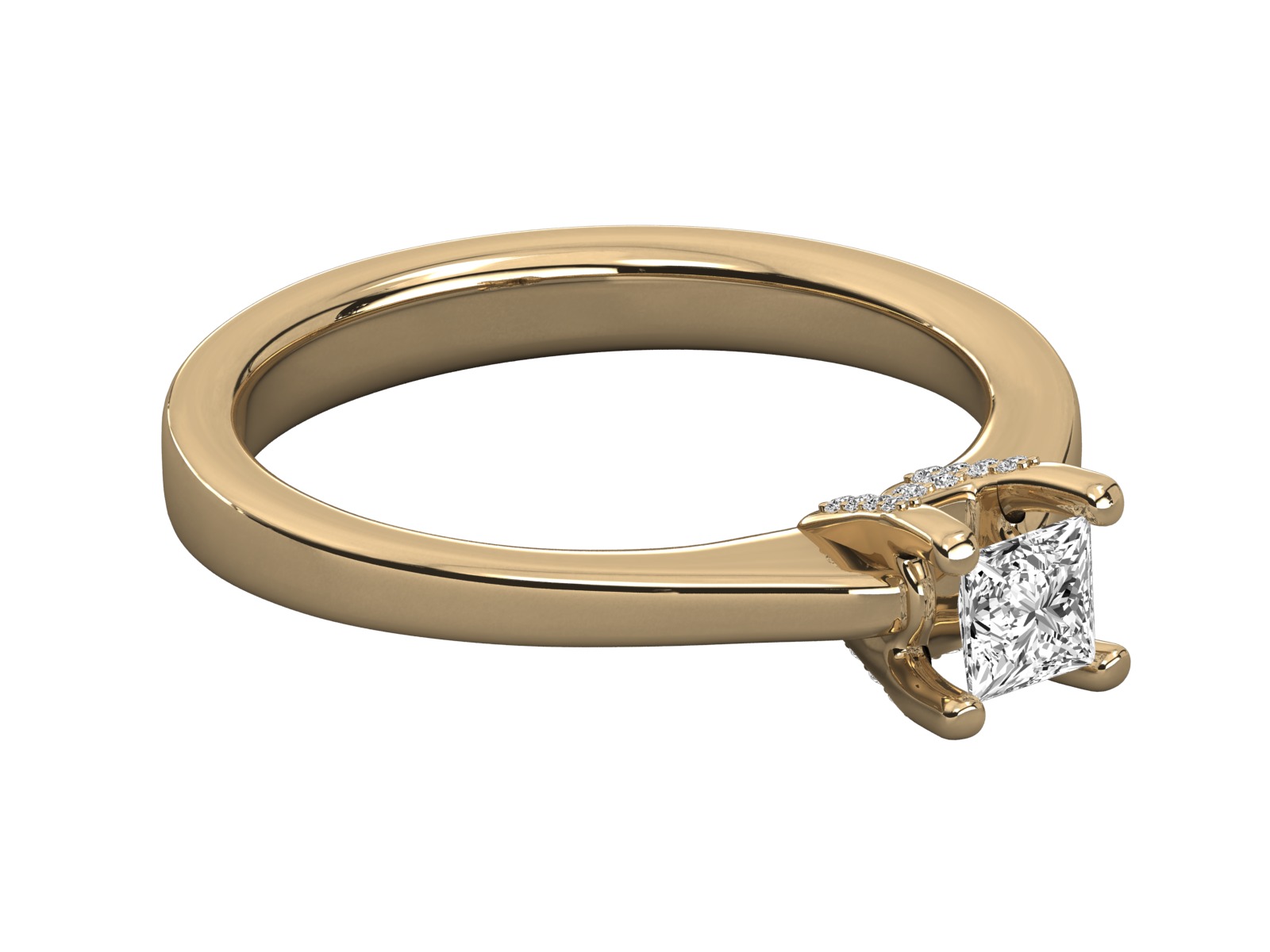 princess cut solitaire engagement ring   3D print model_17