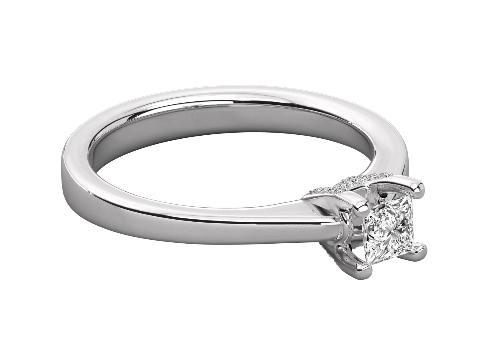 princess cut solitaire engagement ring   3D print model_11