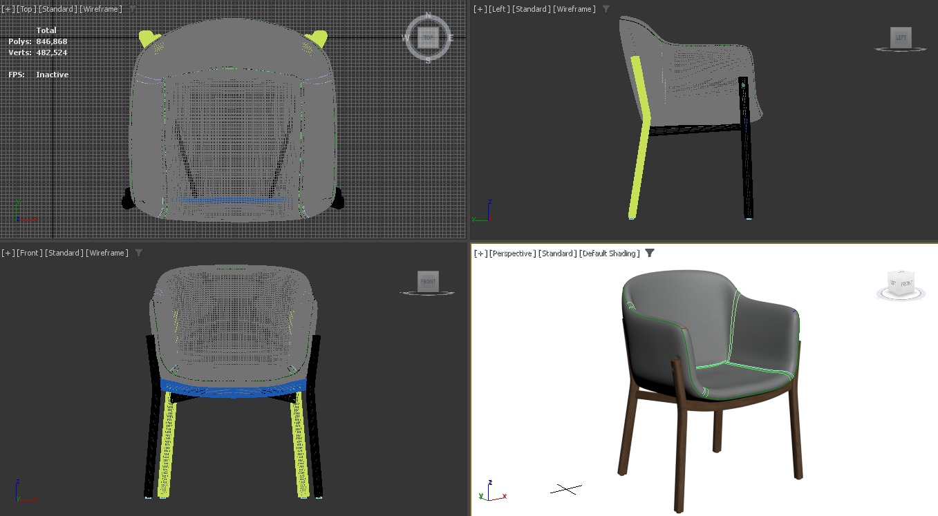 Heals De La Espada Porto Dining Chair 3D model_8