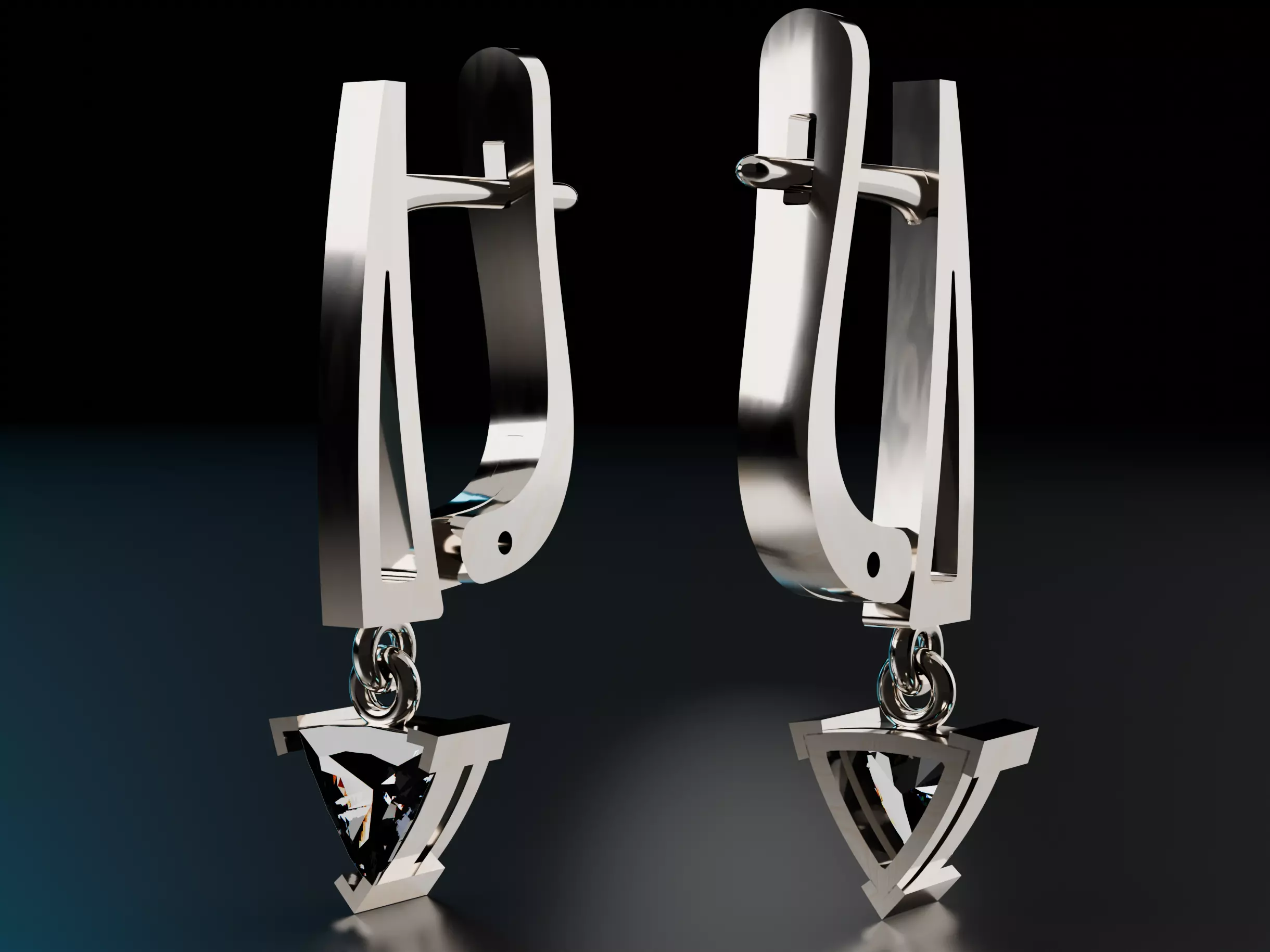 Earrings Triangle 3D print model