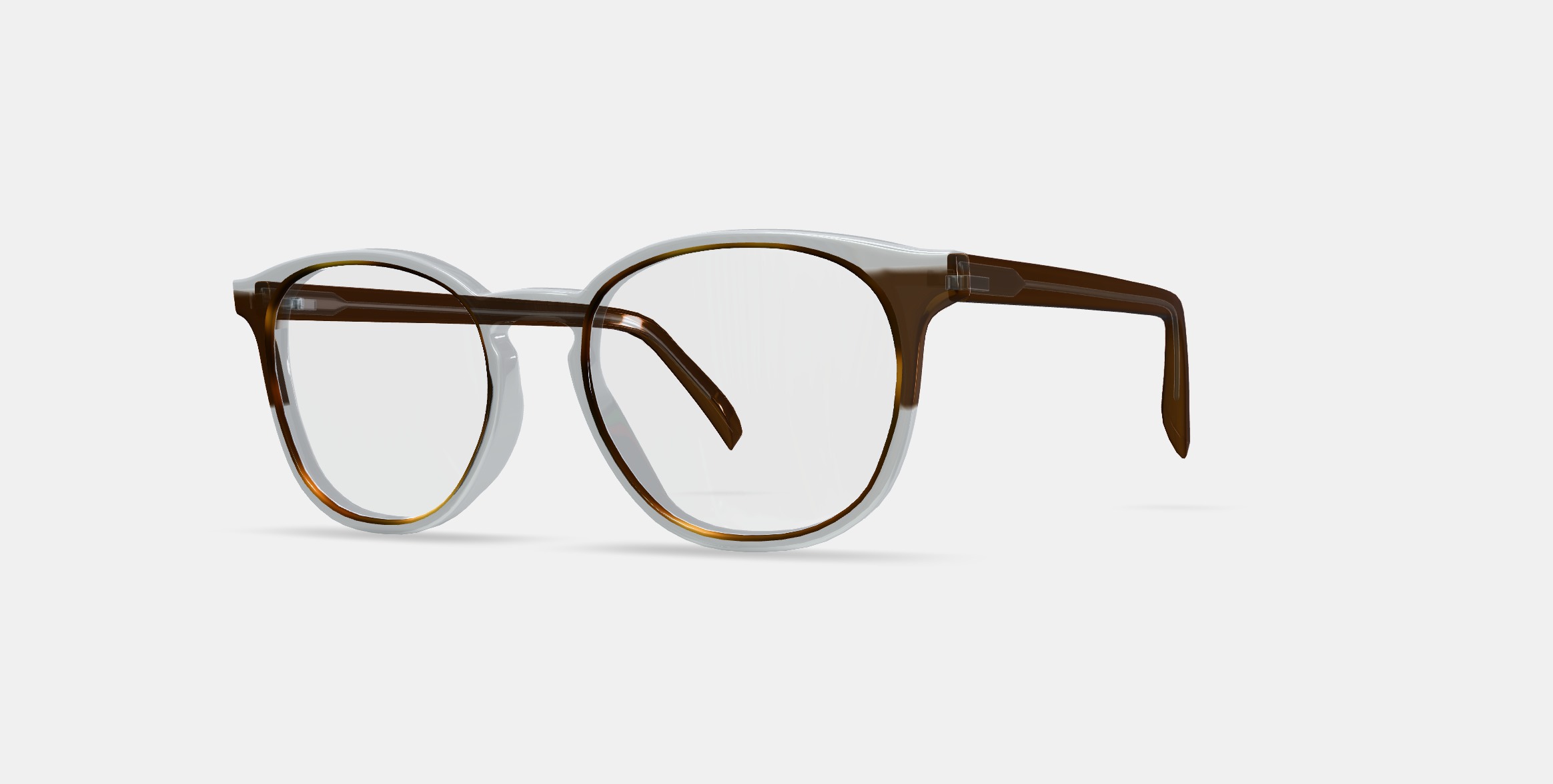 Carlton Eyeglasses in Nimbus Crystal with Cacao and Oak Barrel 3D model_13