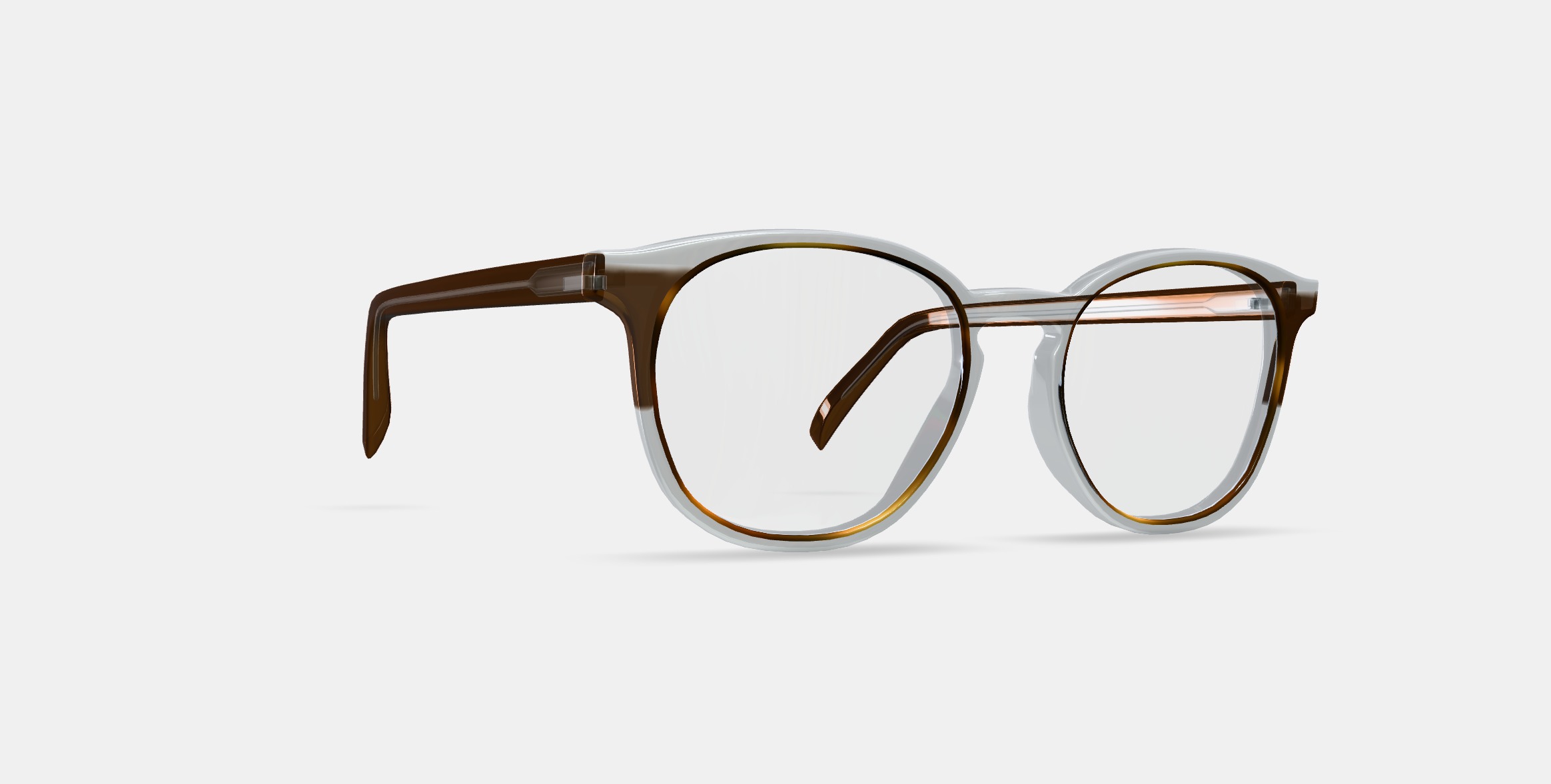 Carlton Eyeglasses in Nimbus Crystal with Cacao and Oak Barrel 3D model_9