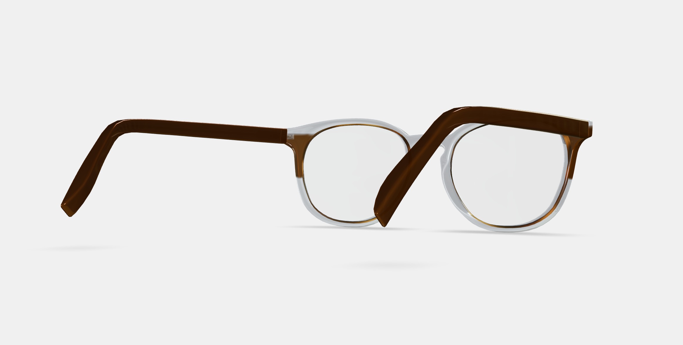 Carlton Eyeglasses in Nimbus Crystal with Cacao and Oak Barrel 3D model_5