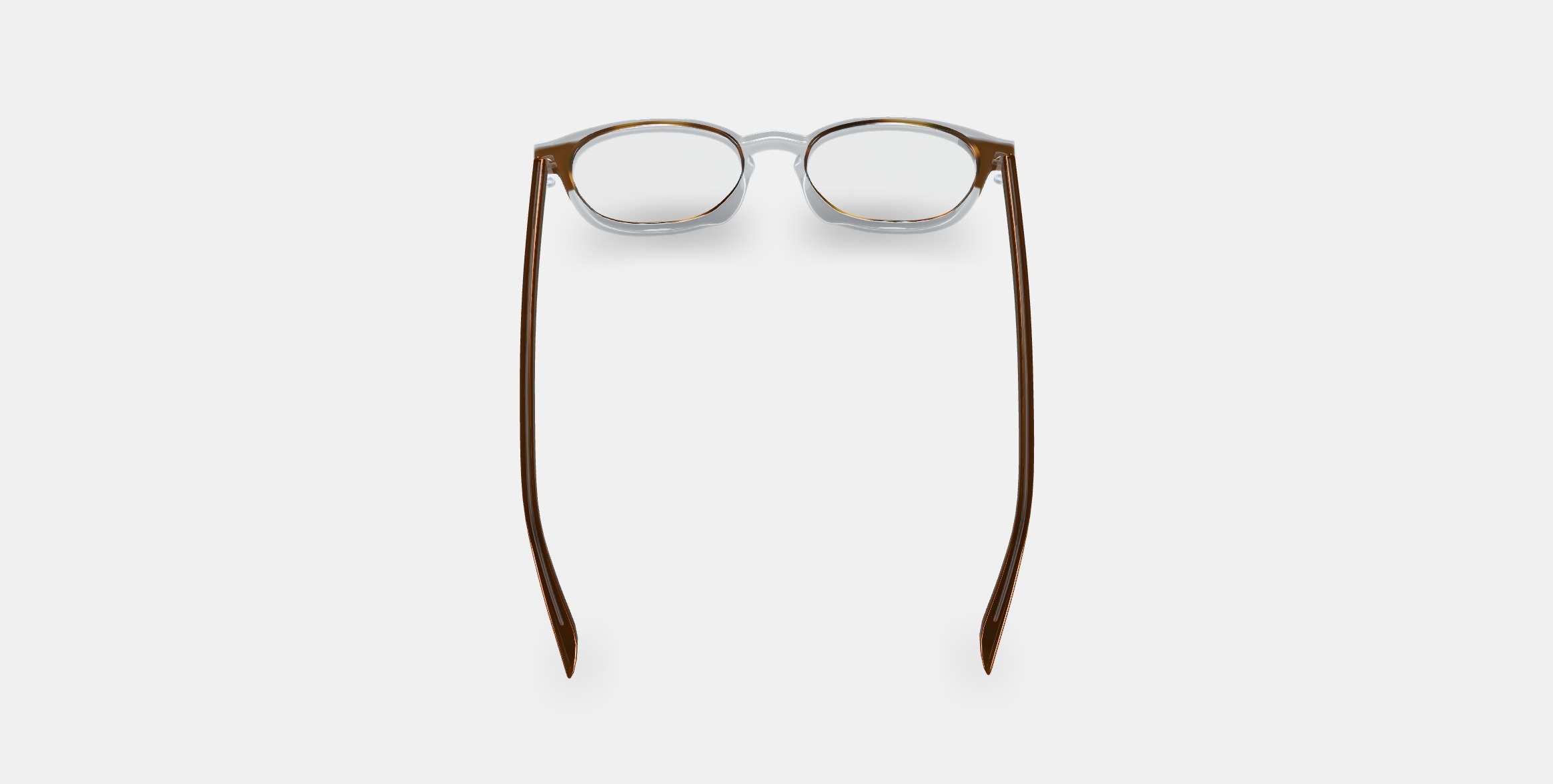Carlton Eyeglasses in Nimbus Crystal with Cacao and Oak Barrel 3D model_2
