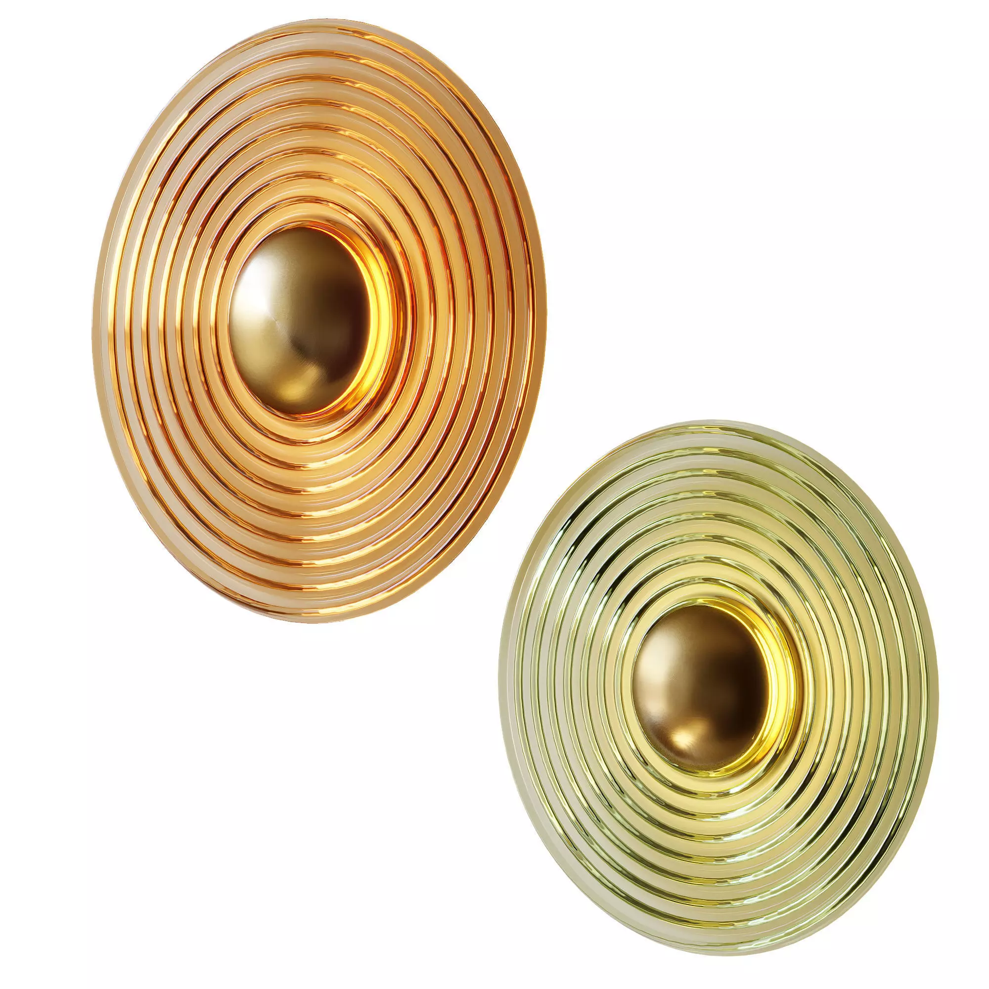 Glass Ripple Copper Wall Sconce Low-poly 3D model