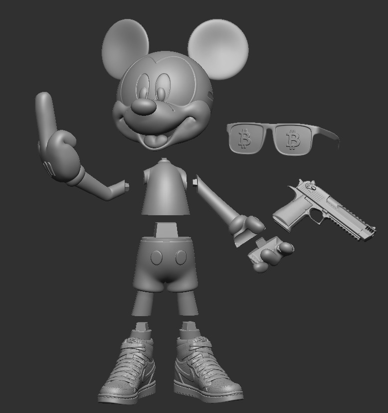 MICKEY MOUSE BAD BIT COIN 3D print model_2