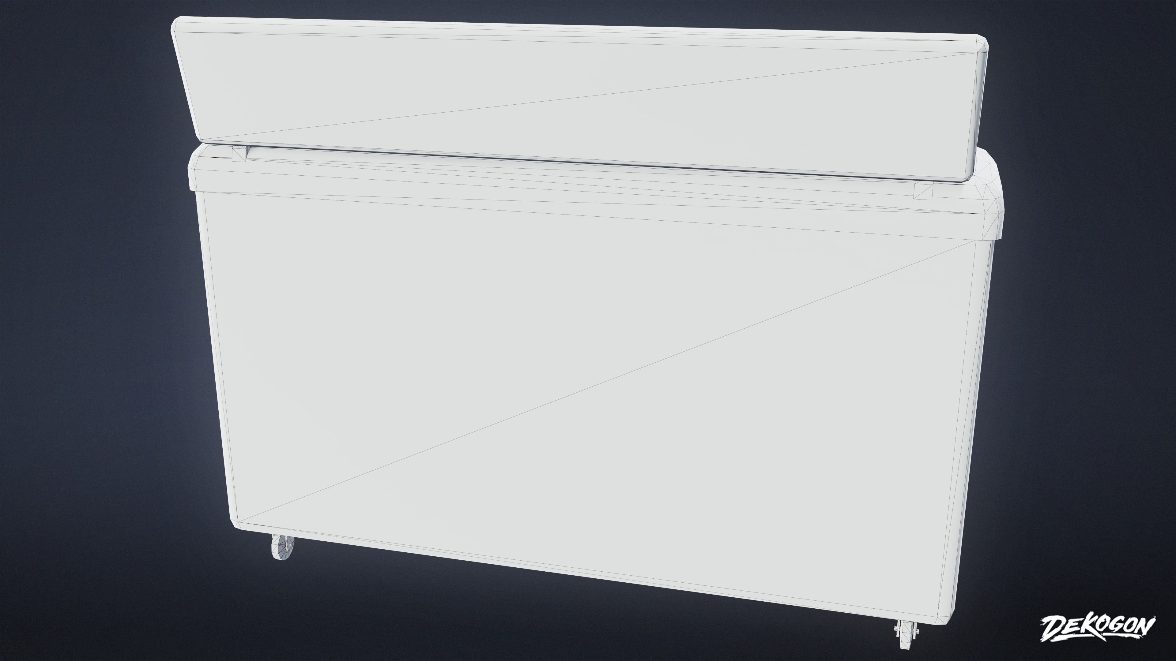 SHOPPING AND GROCERY - Ice Cream Cooler 01 - LOW POLY Low-poly 3D model_9