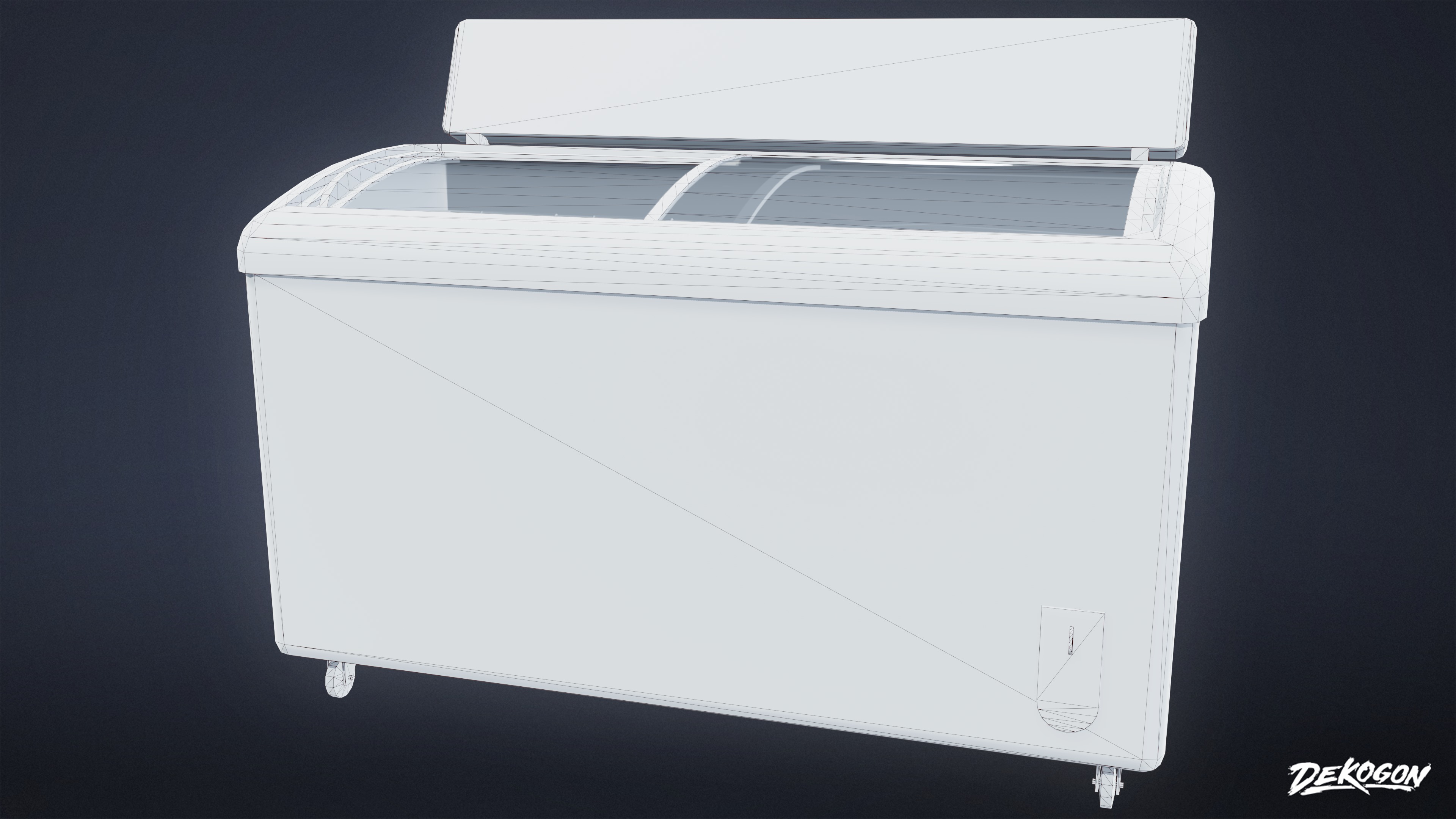 SHOPPING AND GROCERY - Ice Cream Cooler 01 - LOW POLY Low-poly 3D model_8