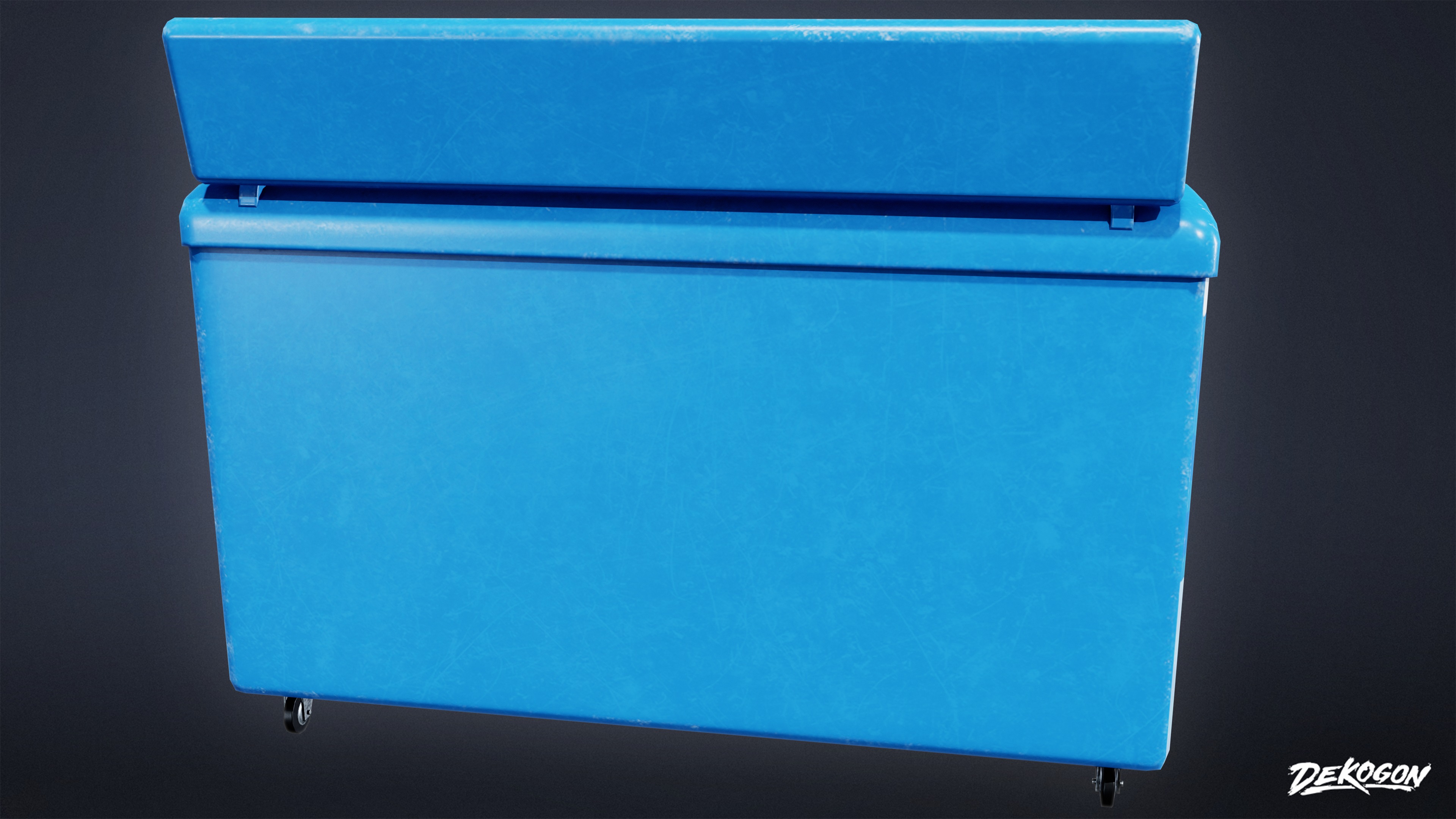 SHOPPING AND GROCERY - Ice Cream Cooler 01 - LOW POLY Low-poly 3D model_3