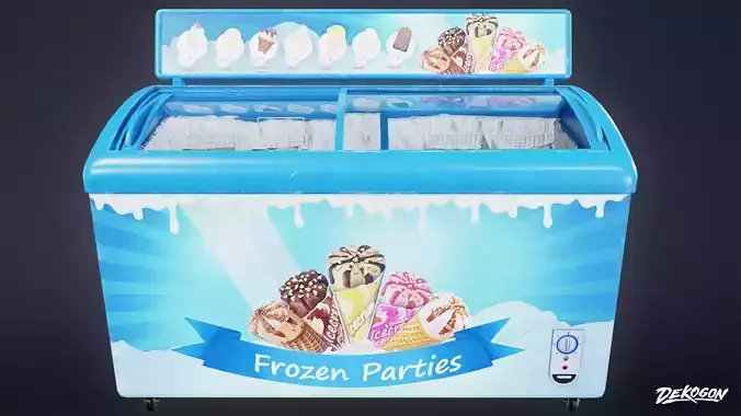 SHOPPING AND GROCERY - Ice Cream Cooler 01 - LOW POLY