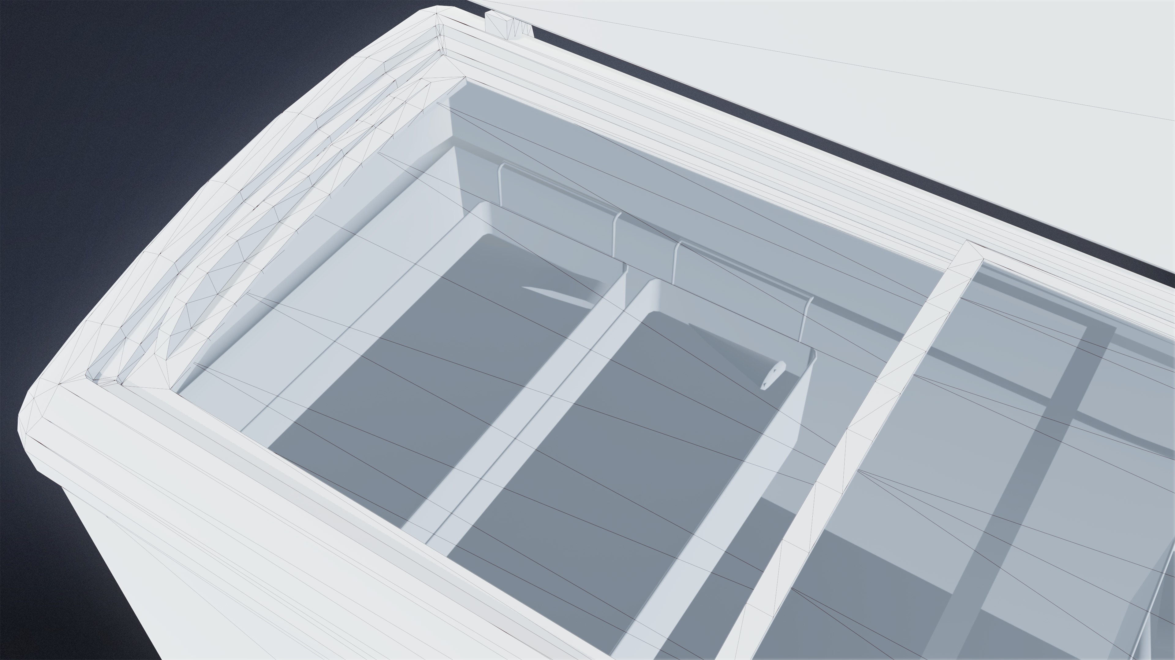 SHOPPING AND GROCERY - Ice Cream Cooler 01 - LOW POLY Low-poly 3D model_7