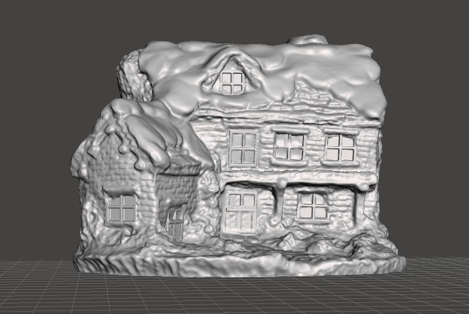 christmas village house  and fences 3D print model_9