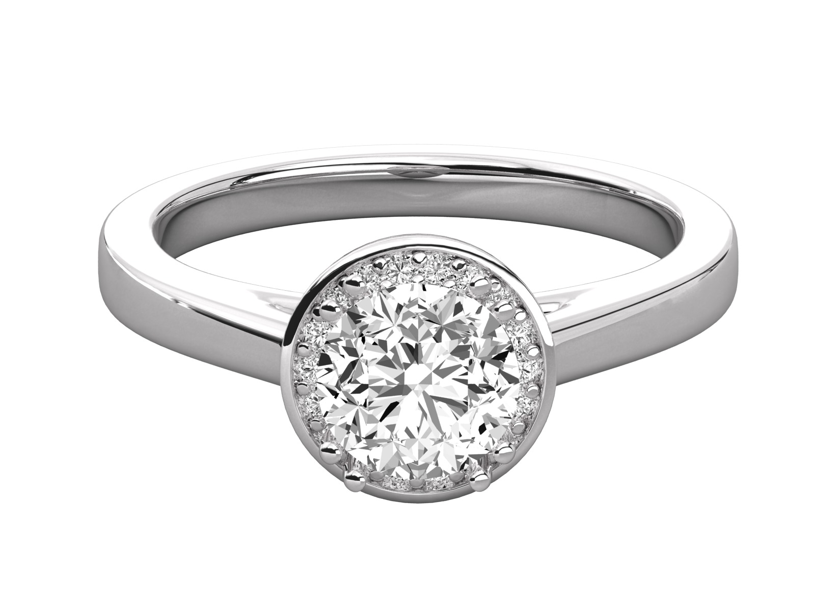 solitaire halo engagement ring 3D print model_5