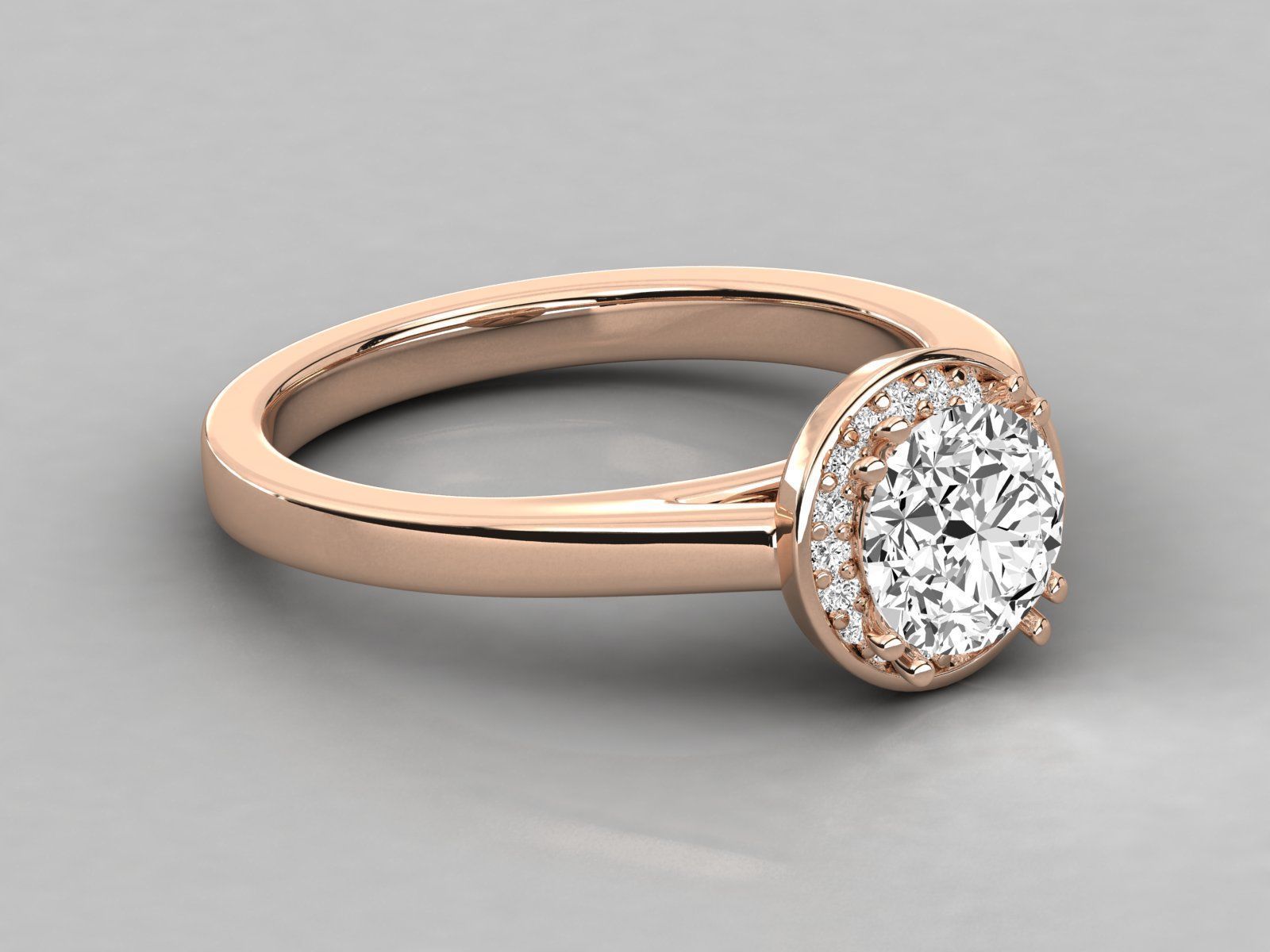 solitaire halo engagement ring 3D print model_14