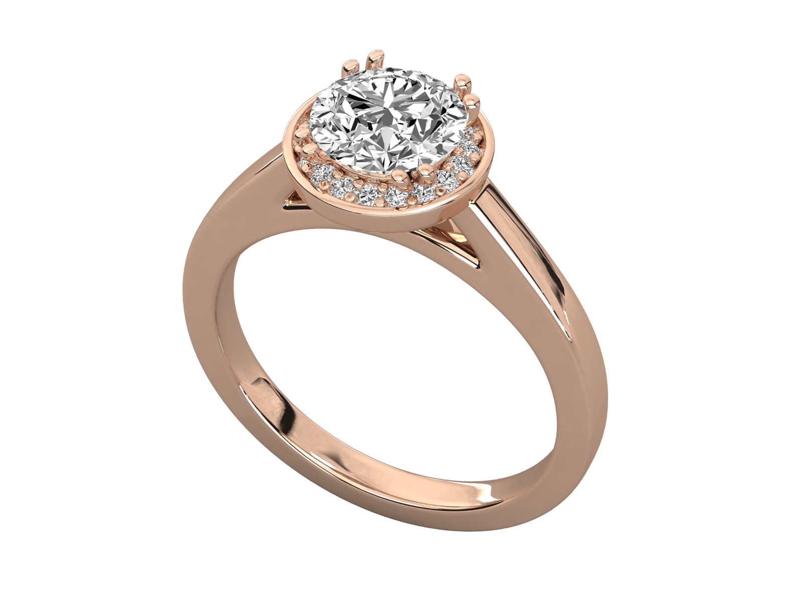 solitaire halo engagement ring 3D print model_15
