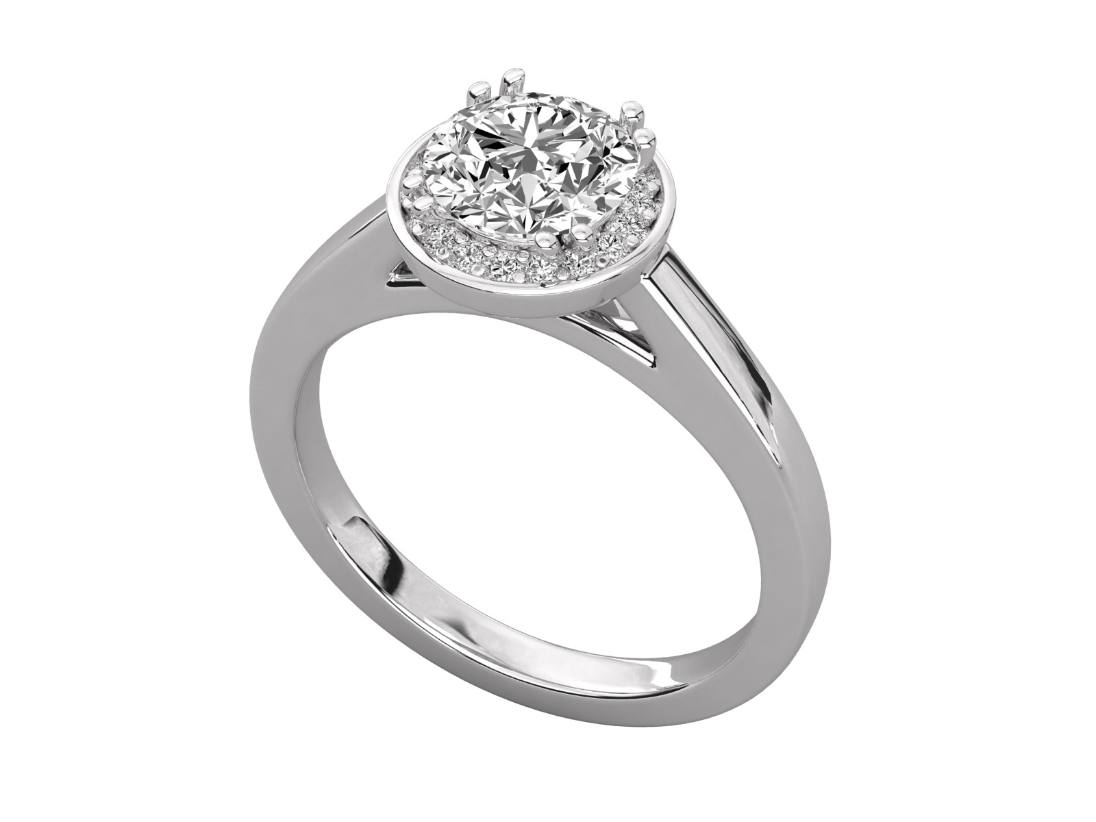 solitaire halo engagement ring 3D print model_2