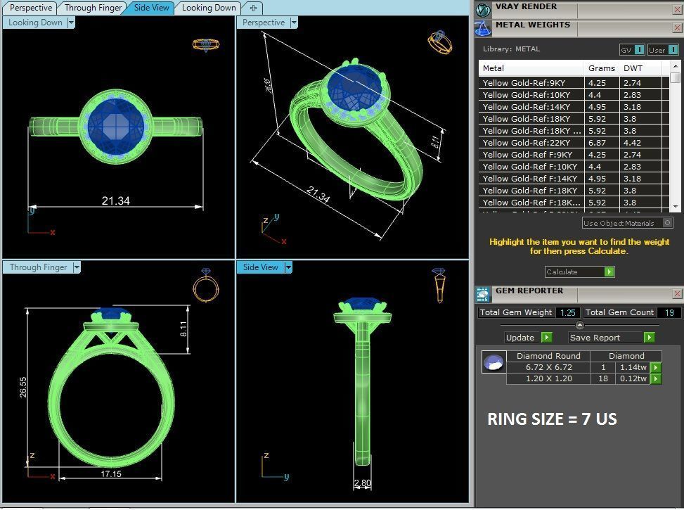solitaire halo engagement ring 3D print model_1