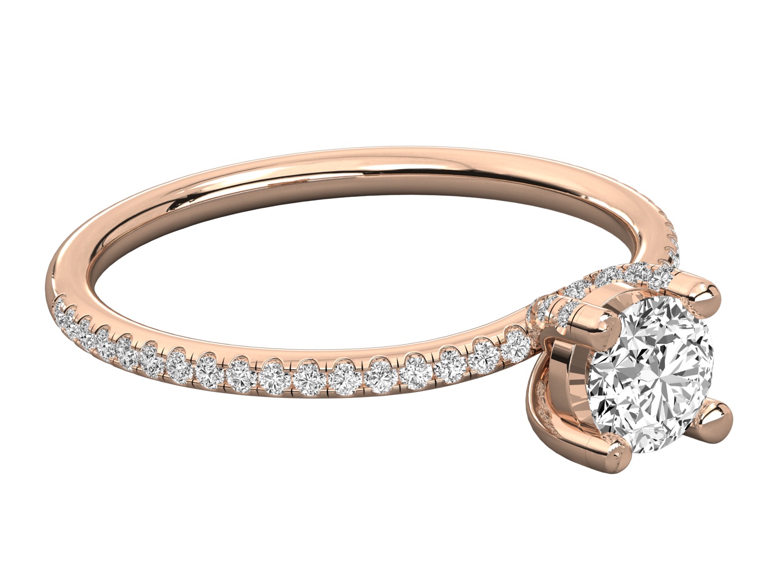 classic solitaire engagement ring  3D print model_13