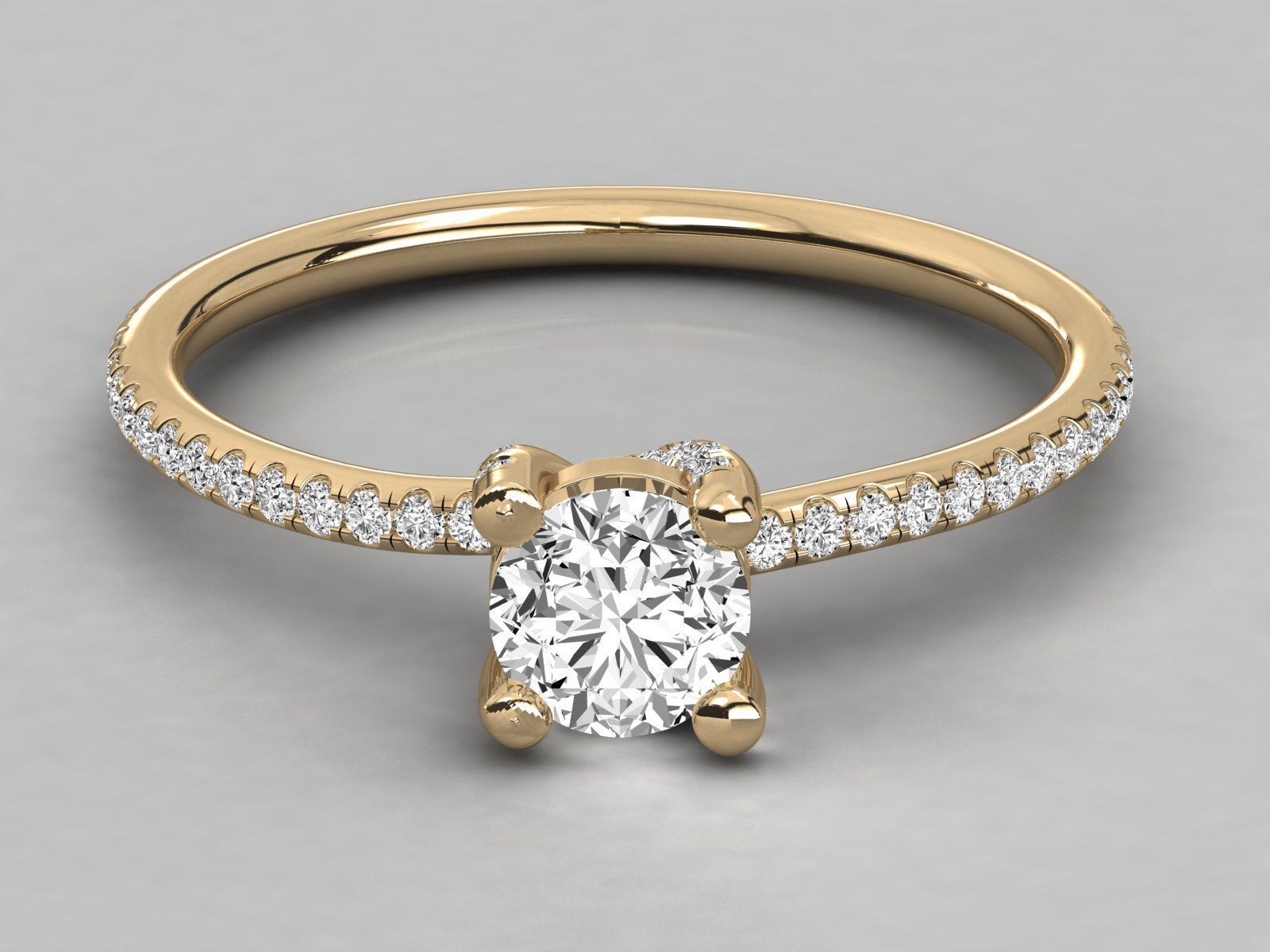 classic solitaire engagement ring  3D print model_12