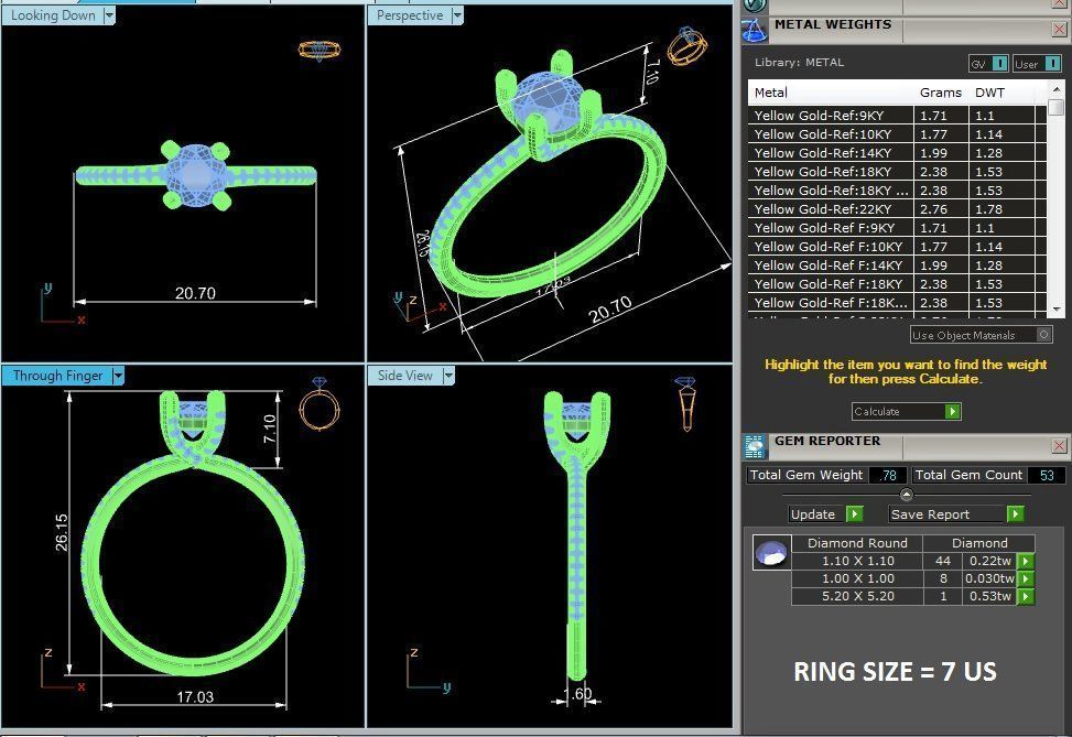 classic solitaire engagement ring  3D print model_1
