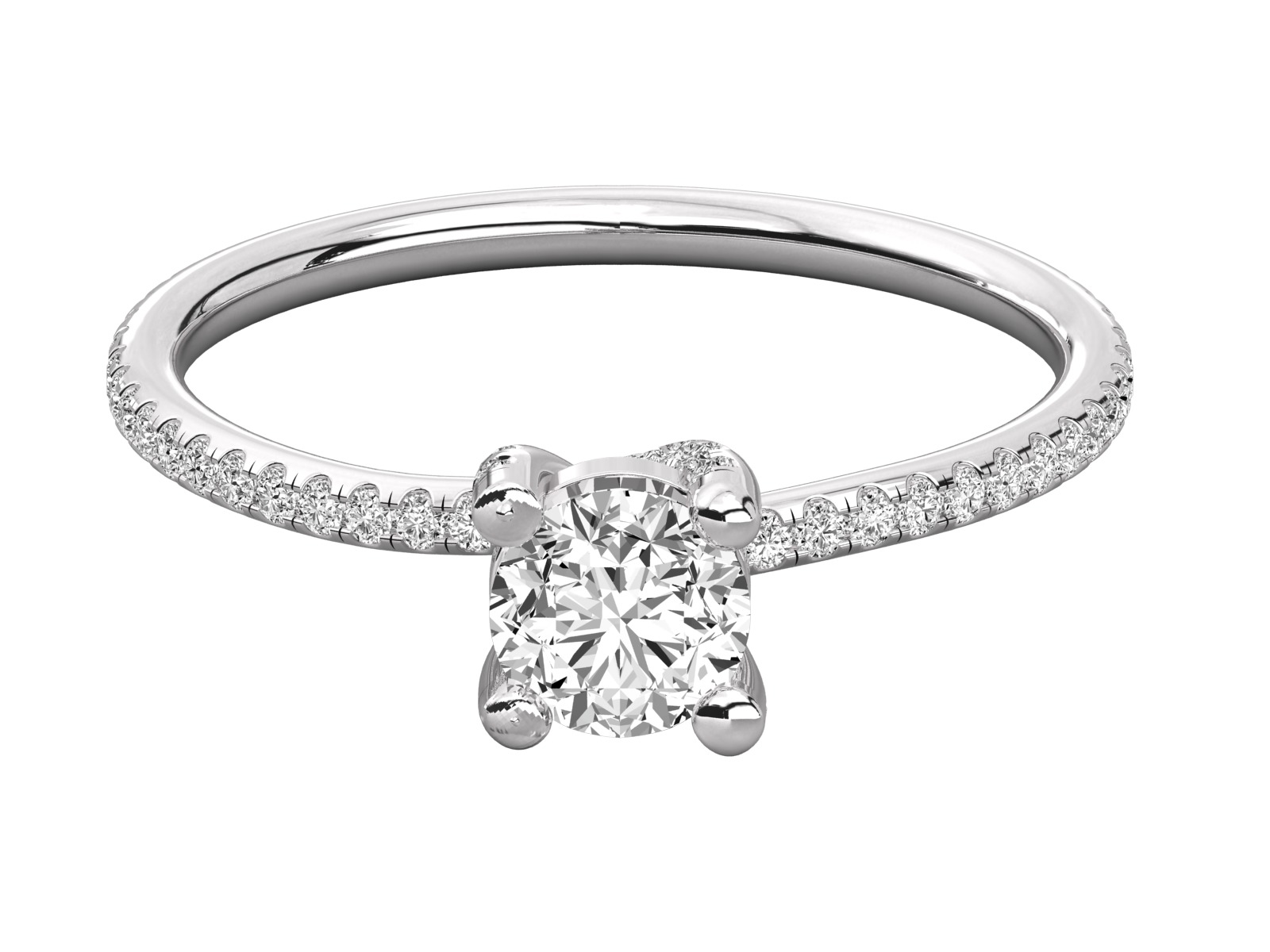 classic solitaire engagement ring  3D print model_5