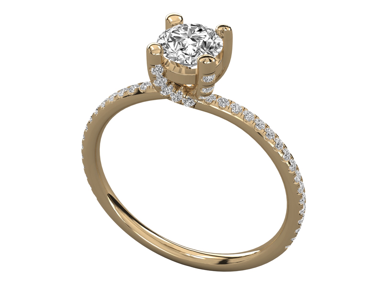 classic solitaire engagement ring  3D print model_9