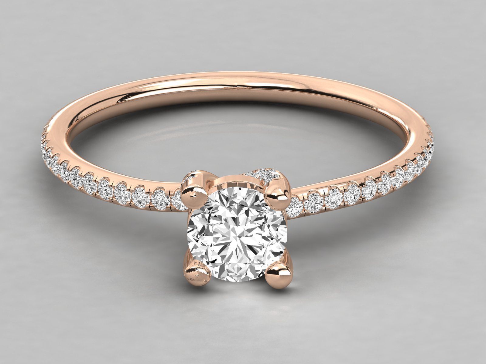 classic solitaire engagement ring  3D print model_18